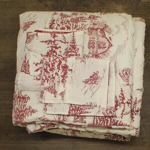 Levtex Home Sleigh Ride 3-Piece Cotton Comforter Set Red Multi King / Cal King